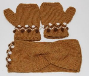 Set Diadema y Mitones Mostaza